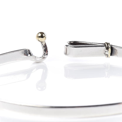 Tiffany Sterling Silver 18K Yellow Gold Hook Eye Bangle Bracelet 4 of 5