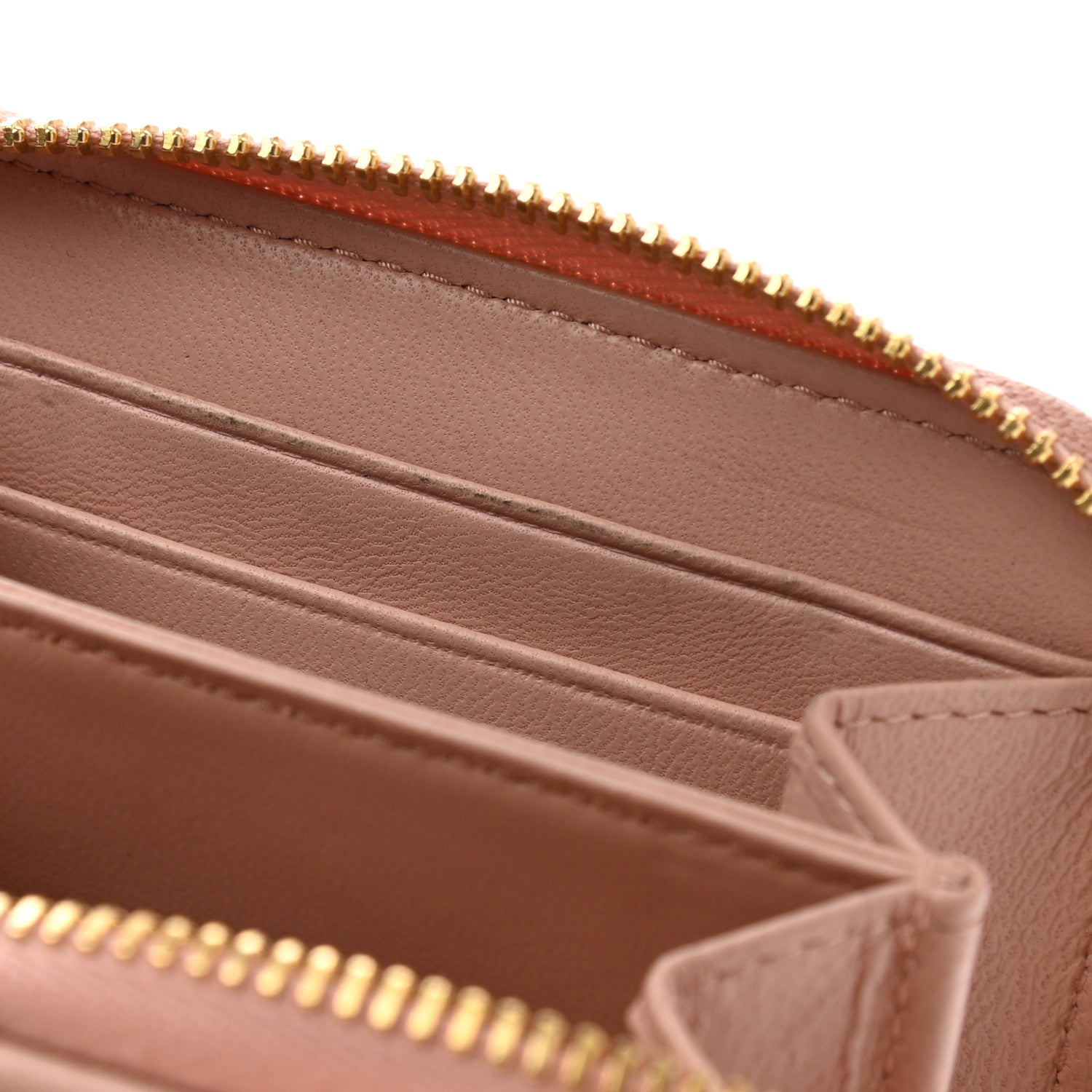 Miu Miu Nappa Matelasse Zip Around Compact Wallet Orchidea 7 of 12
