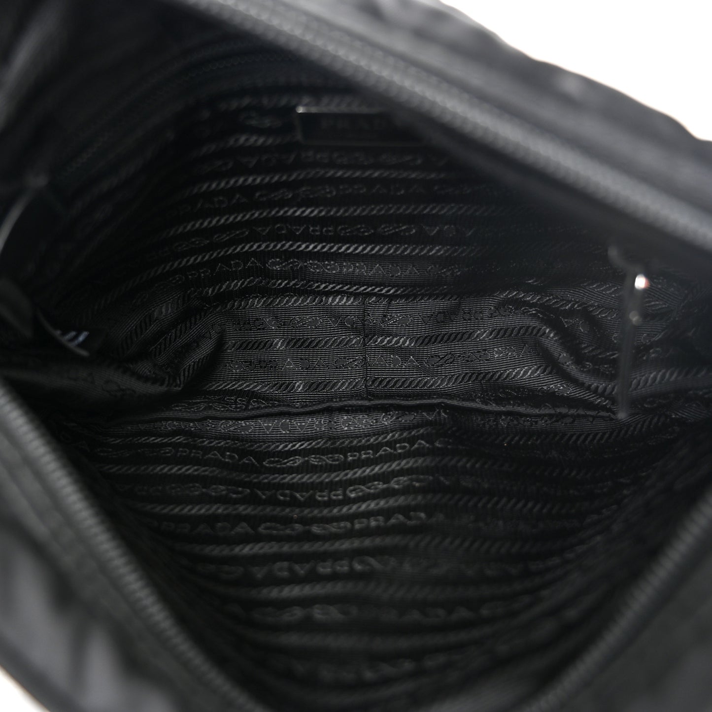 Tessuto Nylon Triangle Shoulder Bag Black
