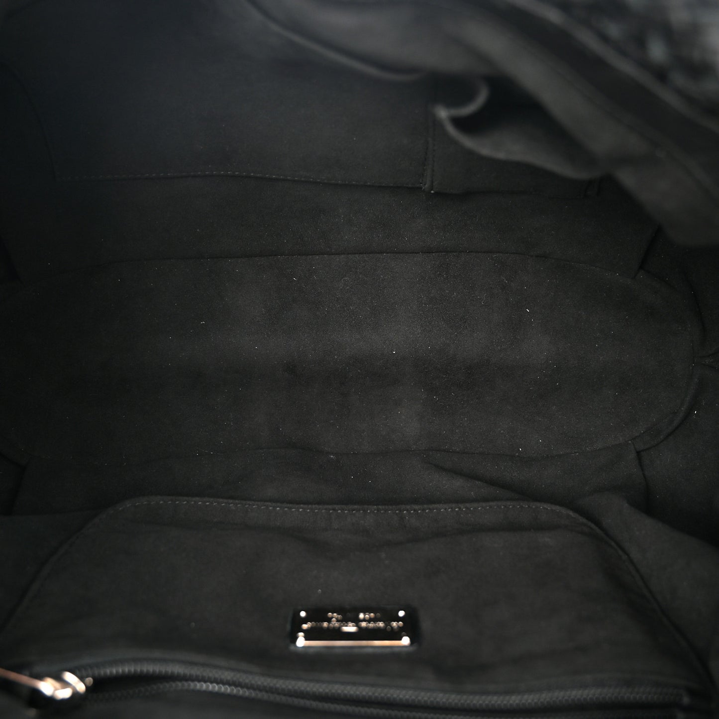 Woven Calfskin Gancini Shoulder Bag Black