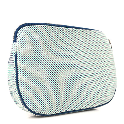 Hermes Tricolor Canvas Echappee Case Marine 3 of 6