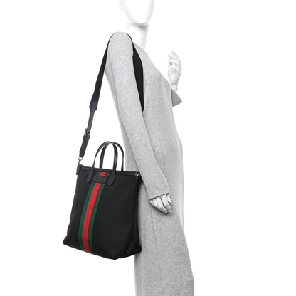 Gucci Techno Canvas Web Top Handle Shoulder Bag Black 3 of 19