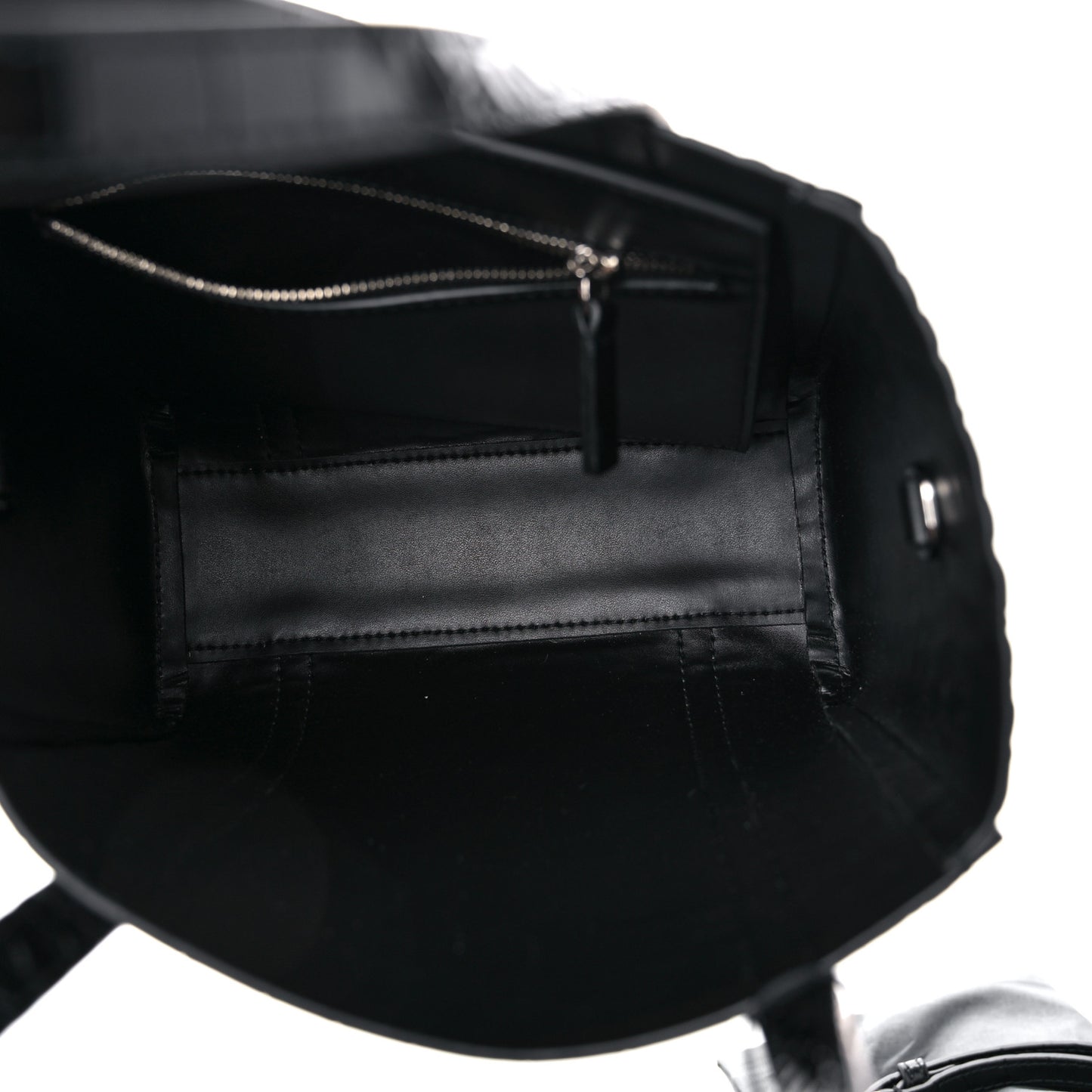 Shiny Calfskin Logo Crocodile Embossed XXS Everyday Tote Black