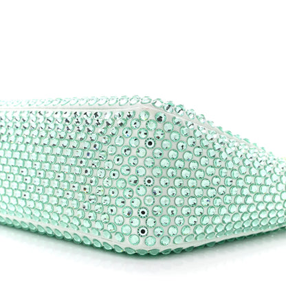 Prada Satin Crystal Mini Re-Edition 2000 Bag Acqua 8 of 12