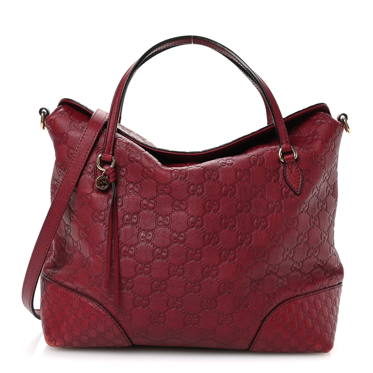 Gucci Guccissima Medium Bree Foldover Tote Classic Ruby 1733795 ...