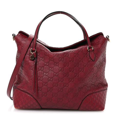 Guccissima Medium Bree Foldover Tote Classic Ruby