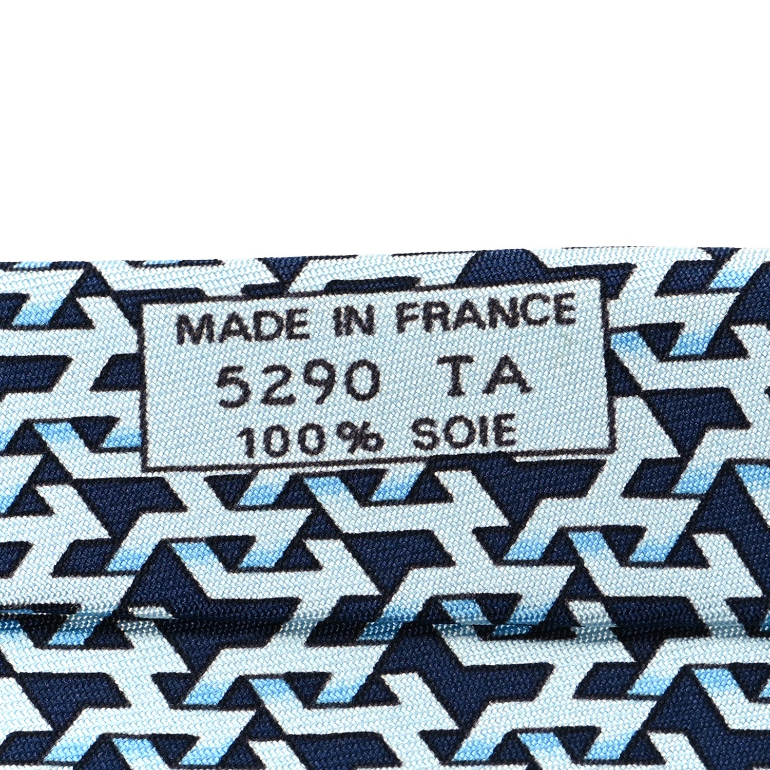 Hermes Silk Printed Mens Neck Tie Bleu 4 of 5