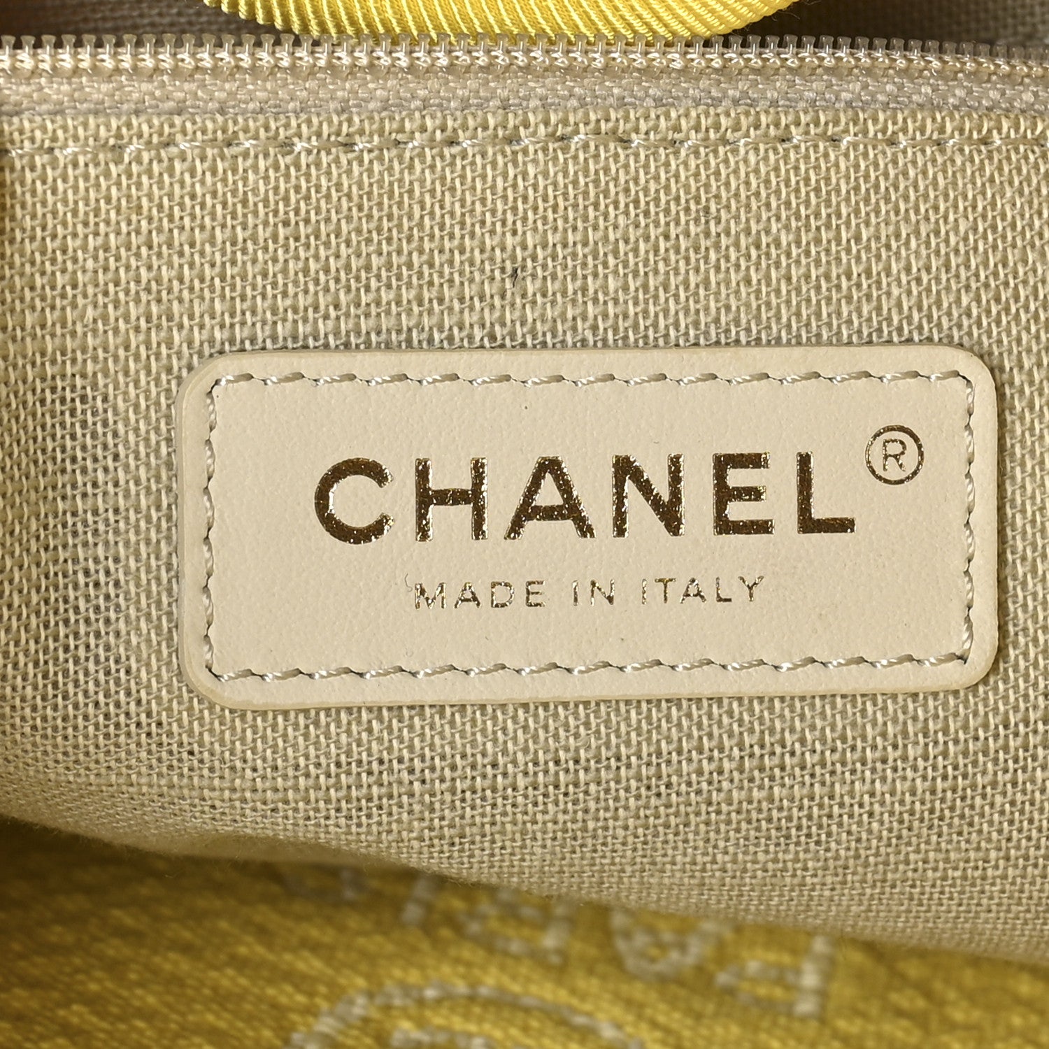 Chanel Mixed Fibers Small Deauville Tote Yellow 6 of 10