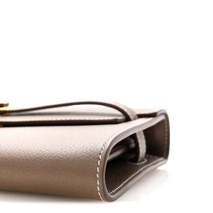 Hermes Evercolor Kelly Wallet To Go Etoupe 9 of 10