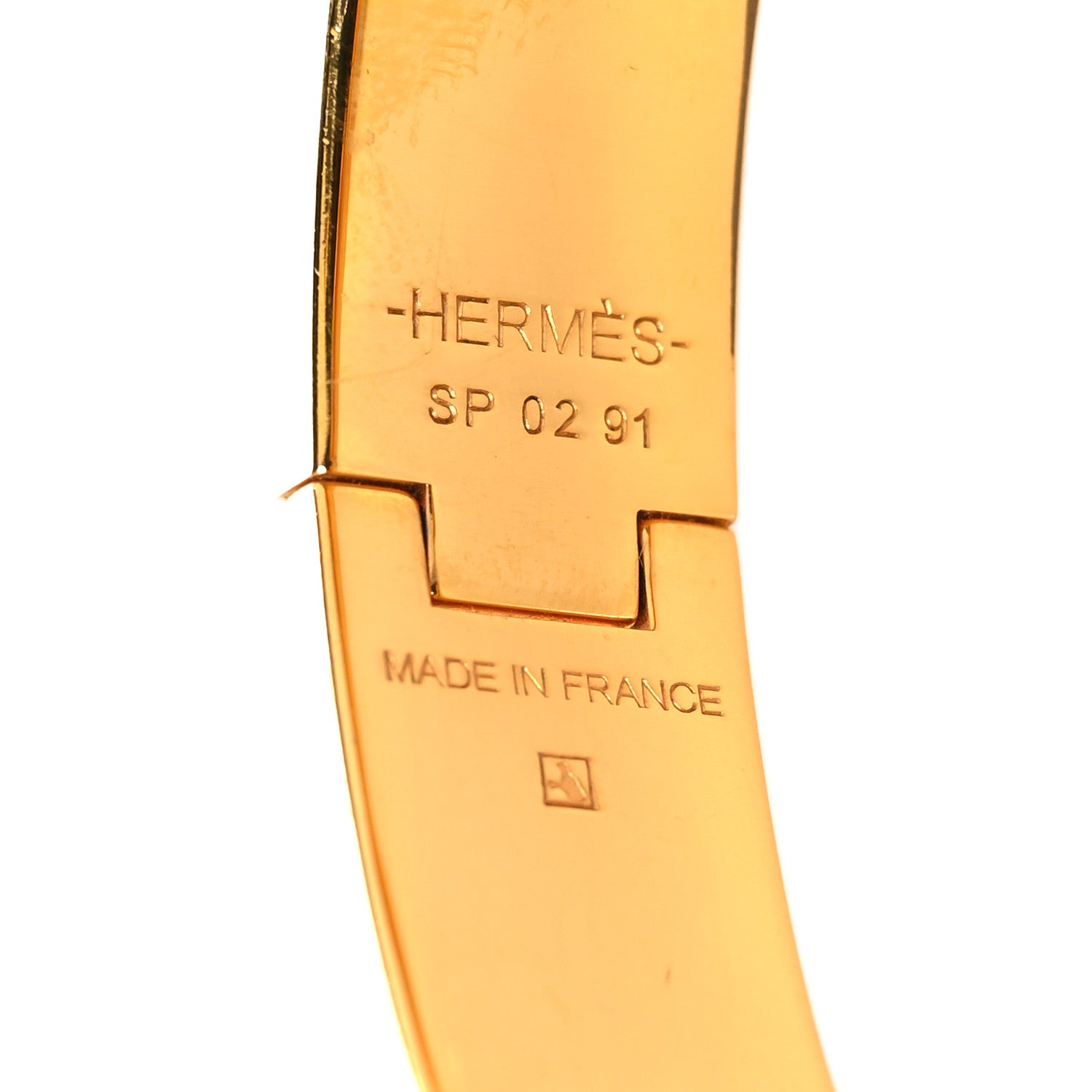 Hermes Enamel Narrow Clic Clac H Bracelet PM Orange 4 of 5