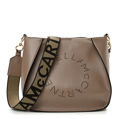 Stella McCartney Eco Alter Nappa Perforated Logo Mini Crossbody Dark Taupe 1 of 13