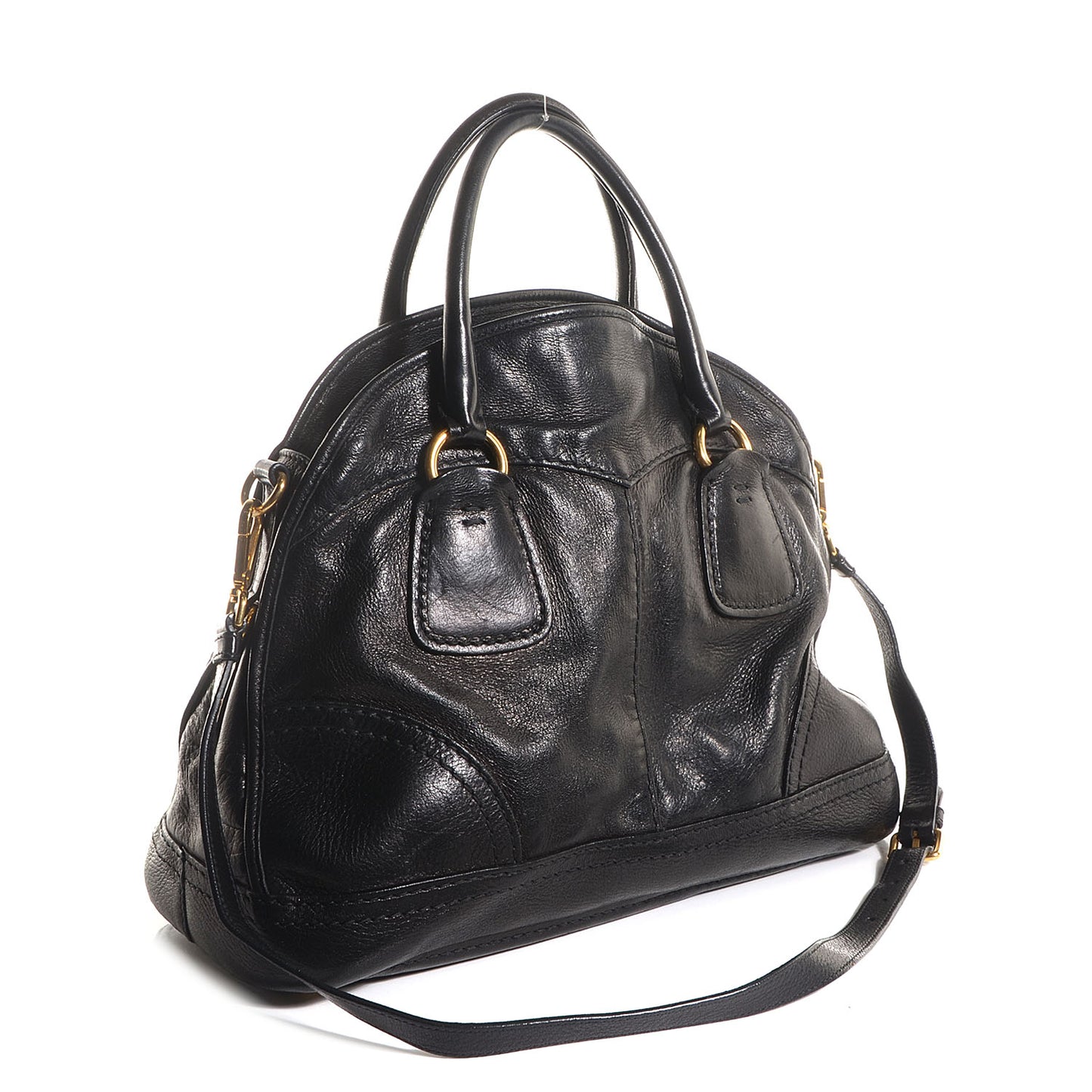 Cervo Shine Dome Satchel Black