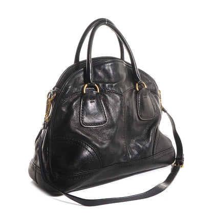 Prada Cervo Shine Dome Satchel Black 4 of 10