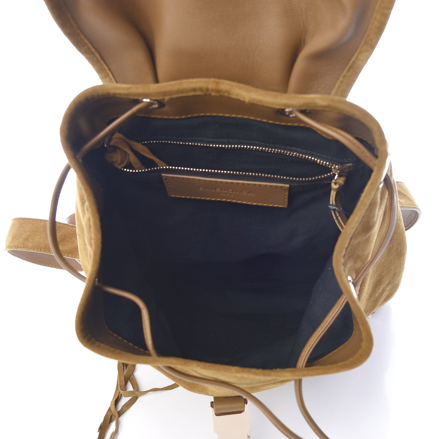 Baby Daim Suede Classic Hardware Traveler Backpack Beige Fauve