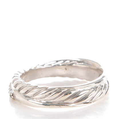 David Yurman Sterling Silver Pave Diamond 5mm Crossover Ring 57 8 3 of 4