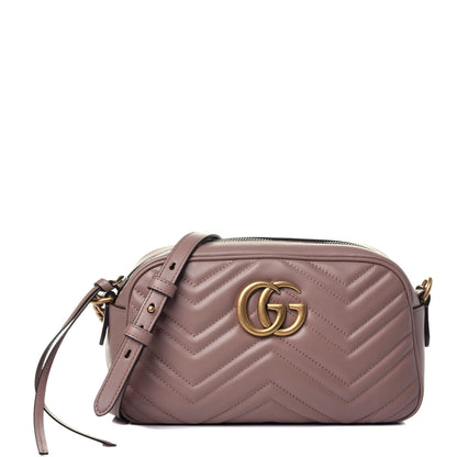 Gucci Calfskin Matelasse Small GG Marmont Chain Shoulder Bag Porcelain Rose 1 of 10