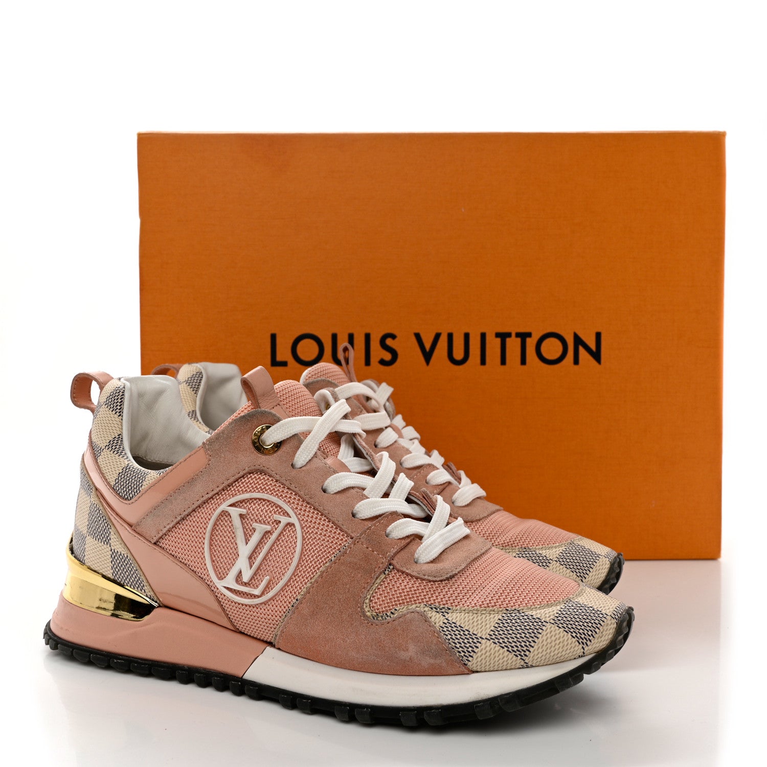 Louis Vuitton Suede Damier Azur Run Away Sneakers 36.5 Pink 12 of 12