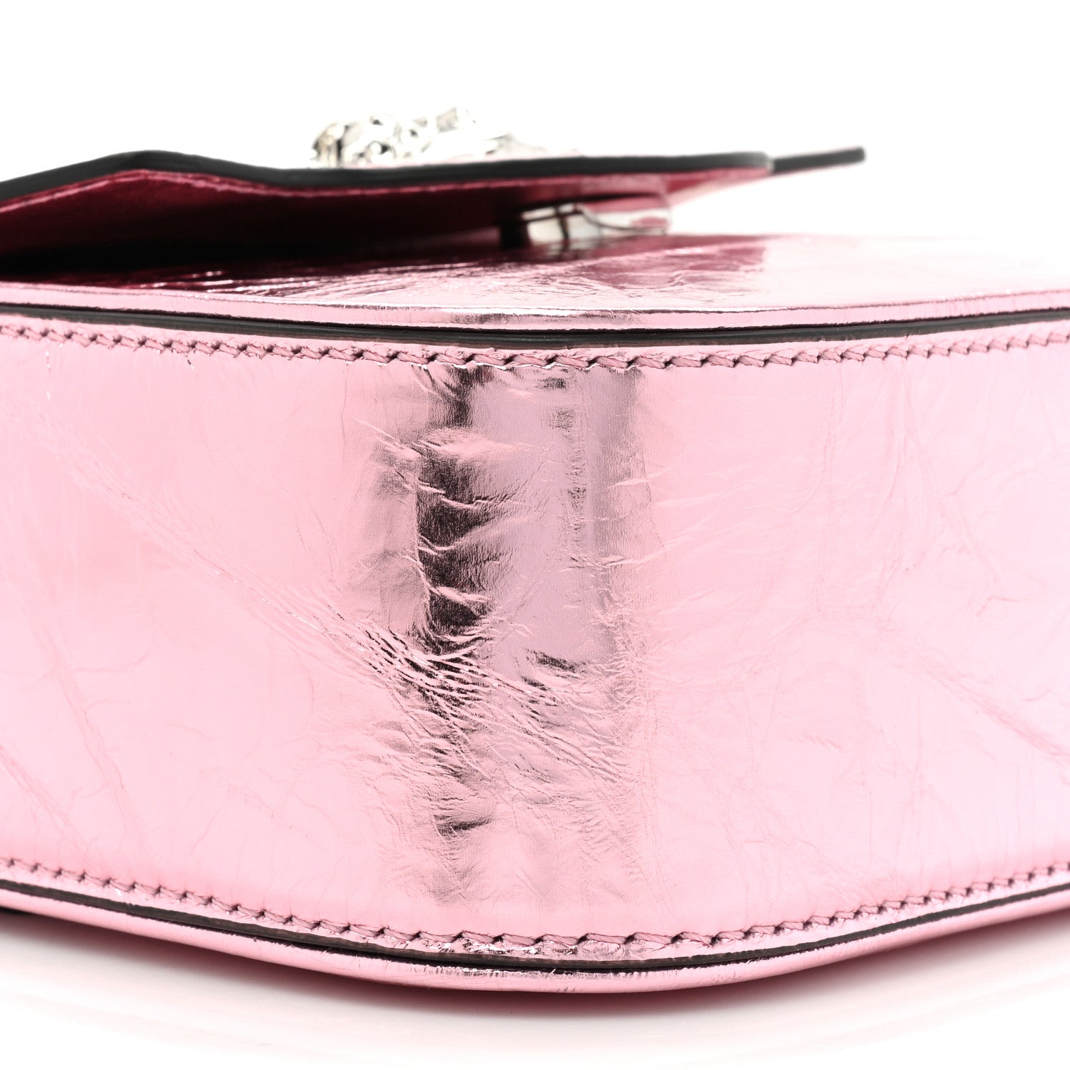 Versace Metallic Crackled Lambskin Mini La Medusa Bag Pink 8 of 8