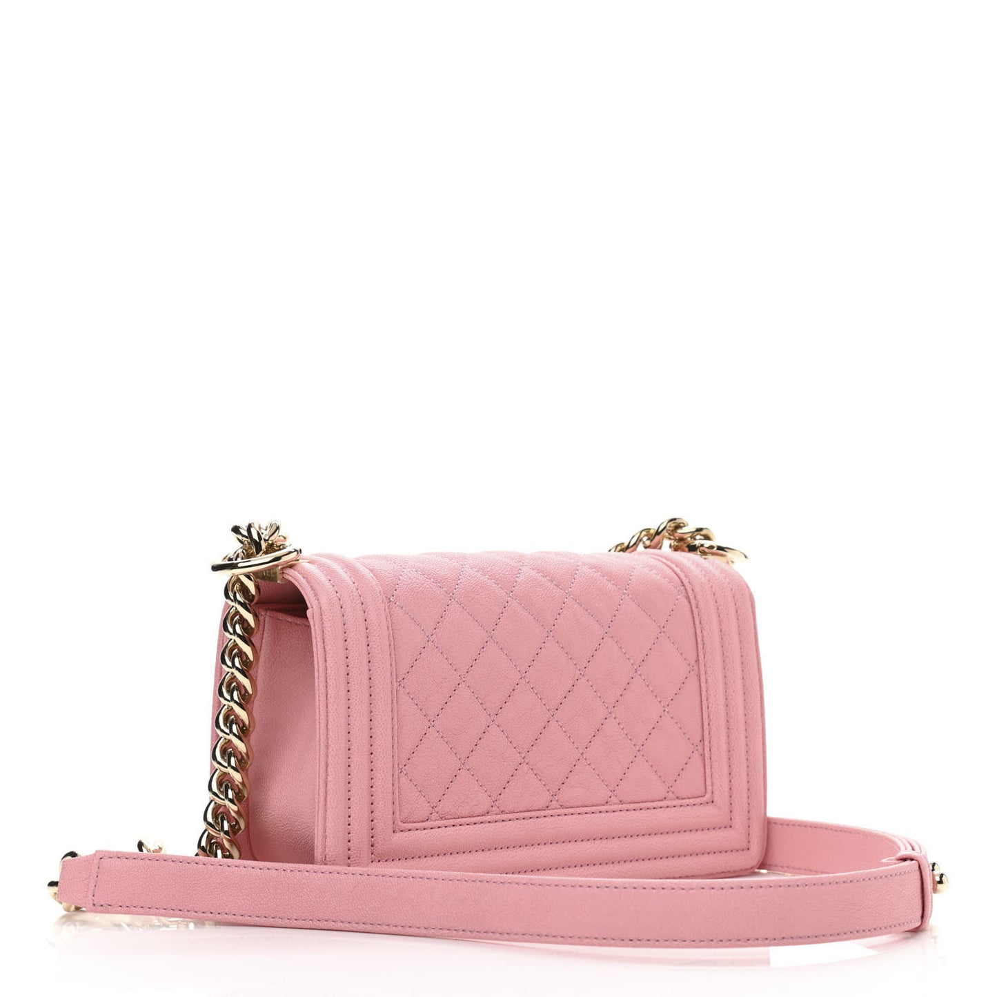 Caviar Quilted Small Boy Flap Pink