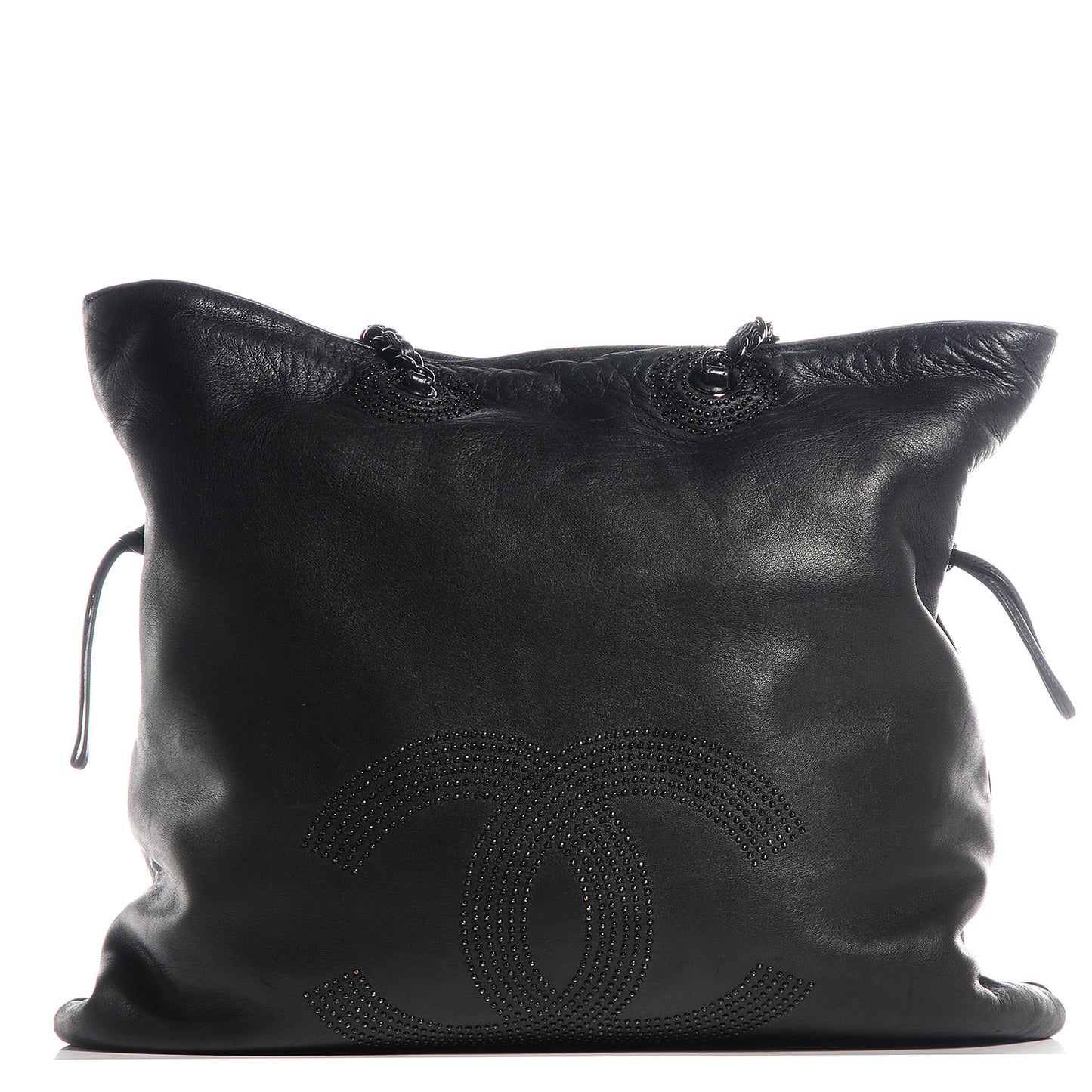 Lambskin CC Studded Bonbons Tote Black