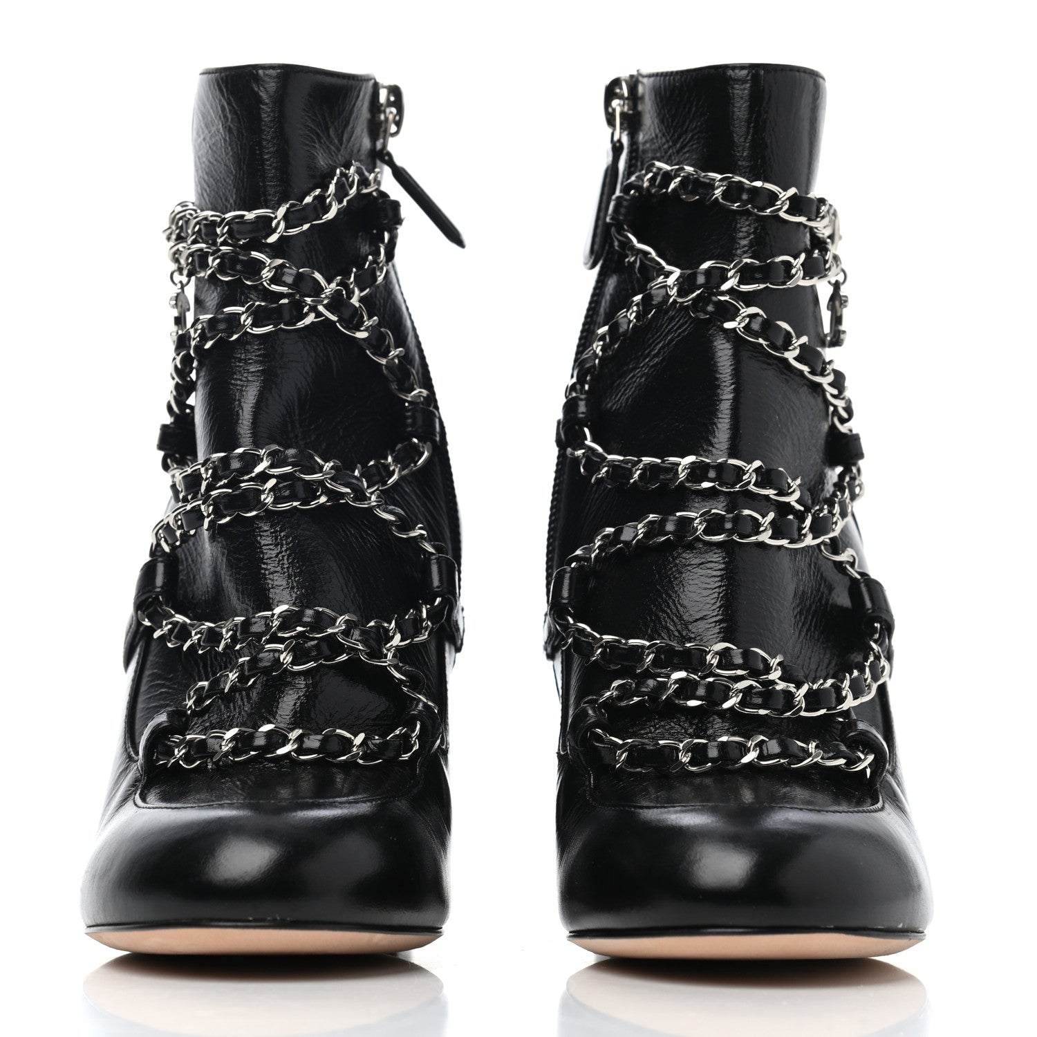Chanel Calfskin Chain CC Short Boots 36 Black 2 of 4