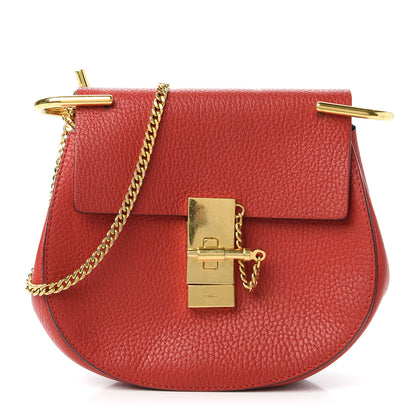 Chloe Grained Lambskin Mini Drew Shoulder Bag Plaid Red 1 of 10