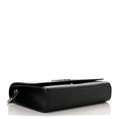 Saint Laurent Grain De Poudre Medium Classic Monogram Kate Satchel Black 4 of 10