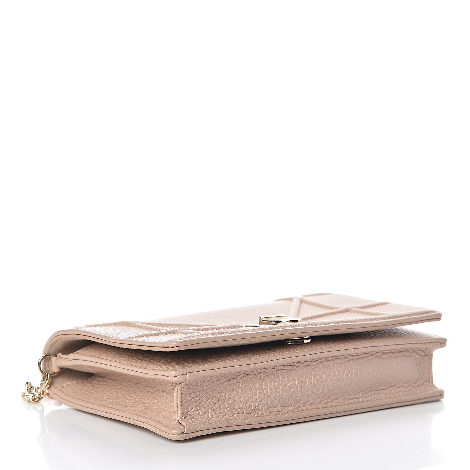 Christian Dior Grained Calfskin Diorama Wallet on Chain Pouch Nude 4 of 8