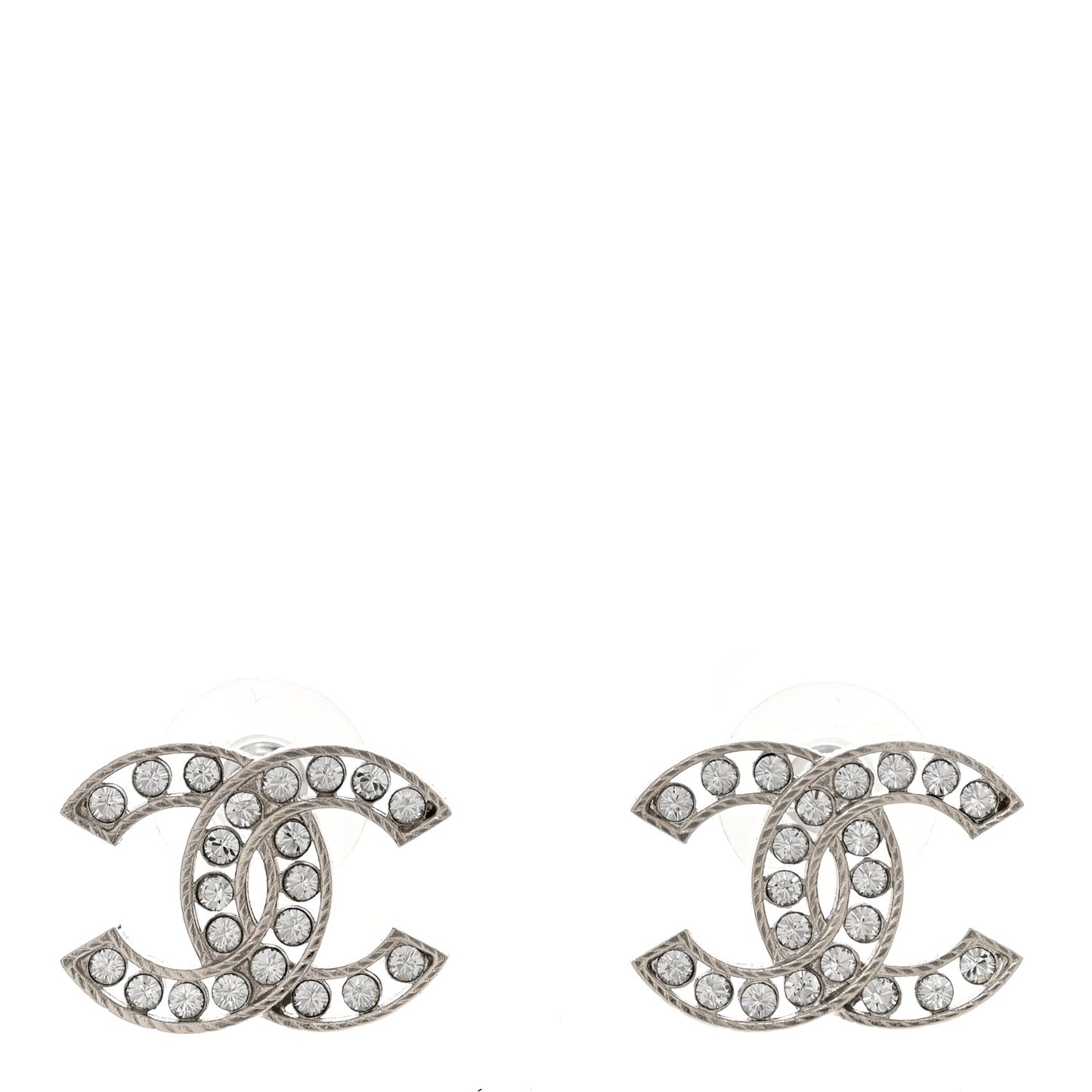 Crystal CC Earrings Silver