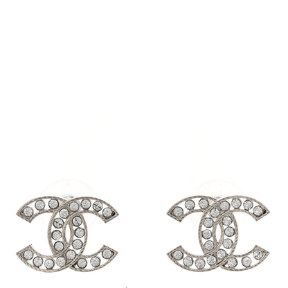 Chanel Crystal CC Earrings Silver 1 of 4