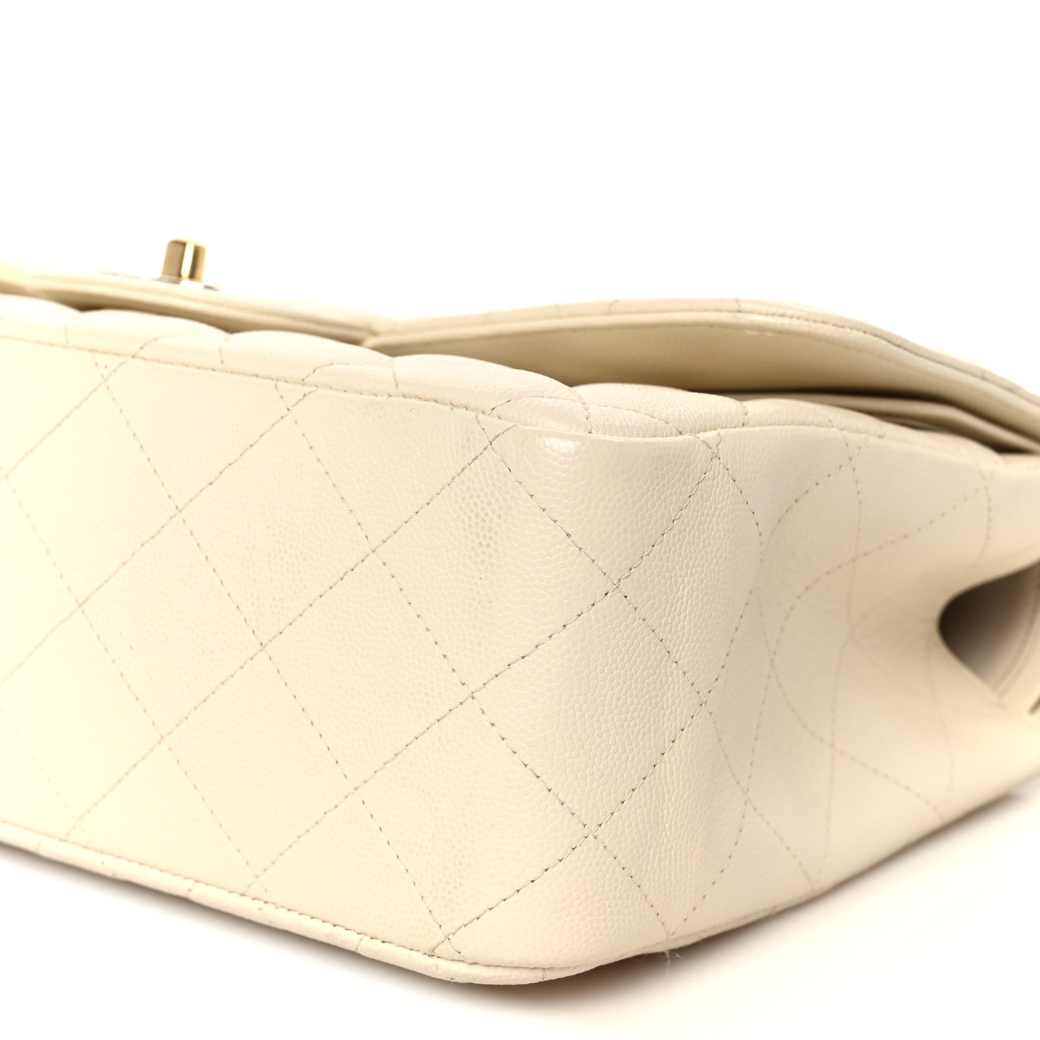 Chanel Caviar Quilted Jumbo Double Flap White 11 of 11