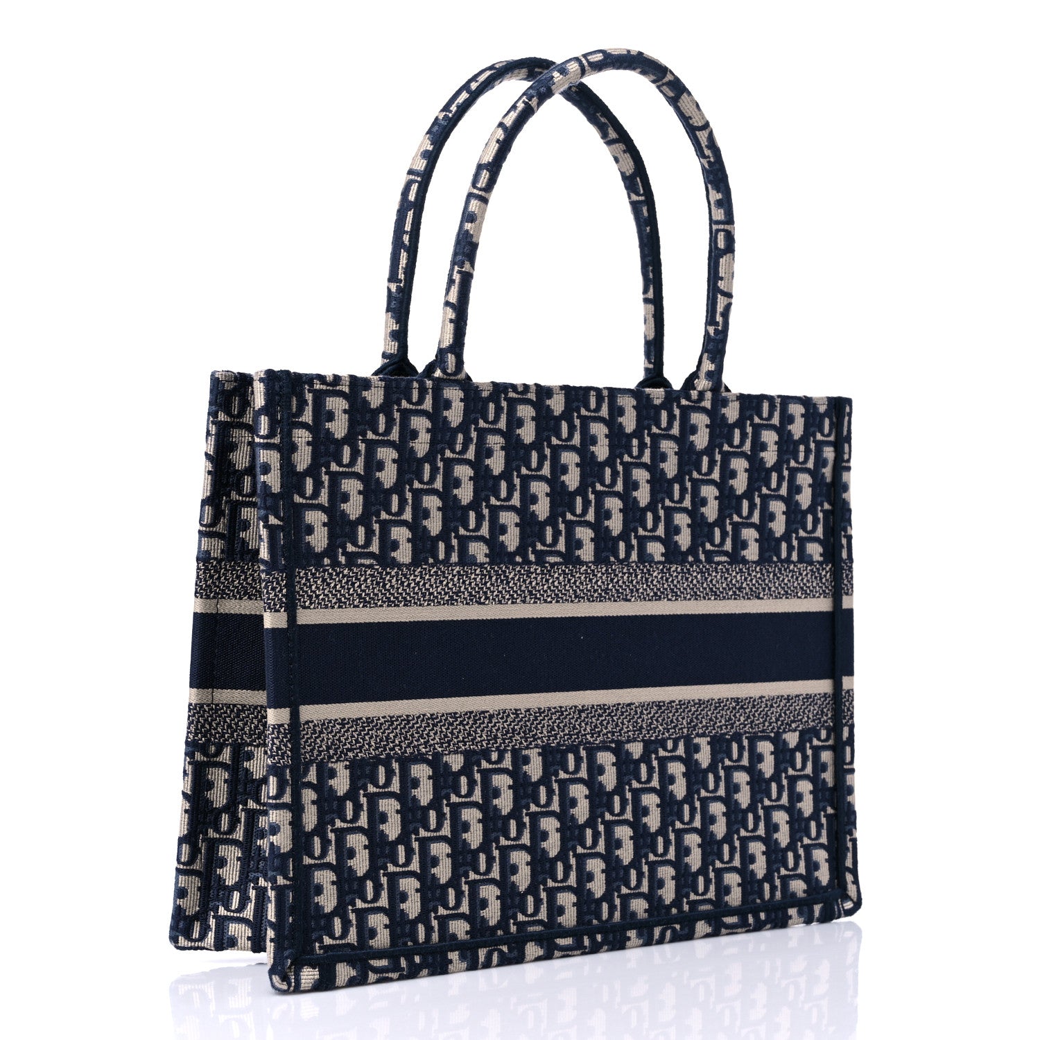 Christian Dior Oblique Medium Book Tote Blue Multicolor 3 of 12