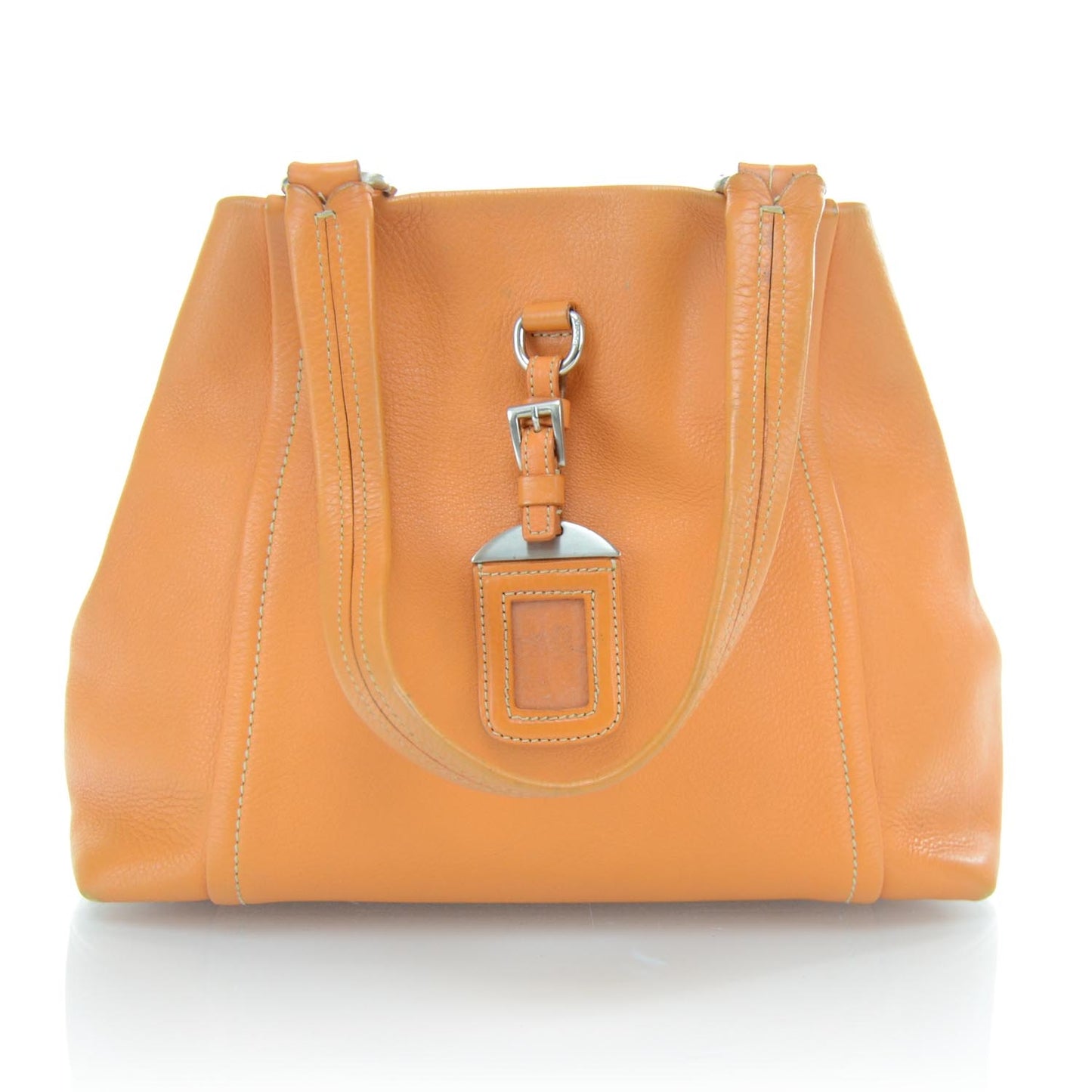 Vitello Daino Leather Tote Orange