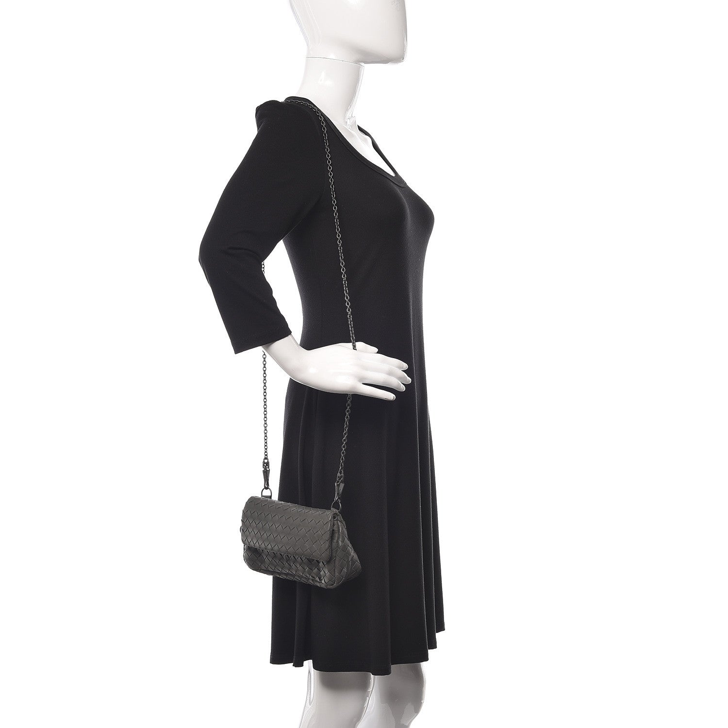 Bottega Veneta Nappa Intrecciato Small Chain Crossbody Light Grey 2 of 11