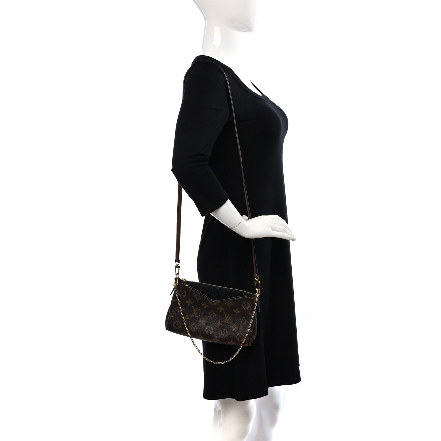 Louis Vuitton Monogram Pallas Clutch Black 2 of 14