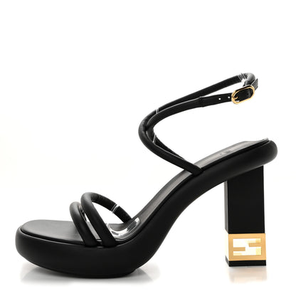 Fendi Nappa Baguette Ankle Strap 30/110mm Platform Sandals 39.5 Black 1 of 9