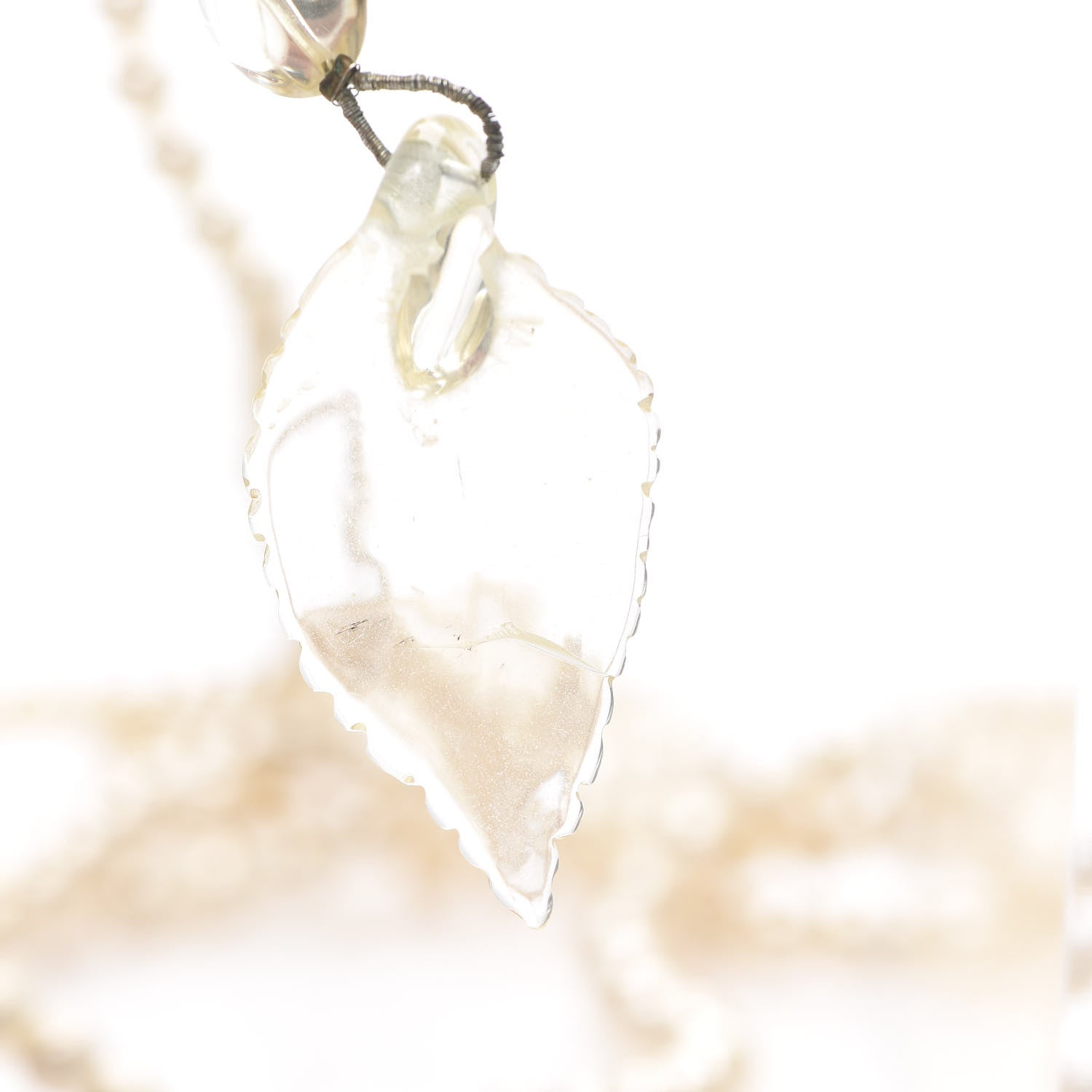 Chanel Resin Pearl Camellia Multistrand Necklace Silver 3 of 4