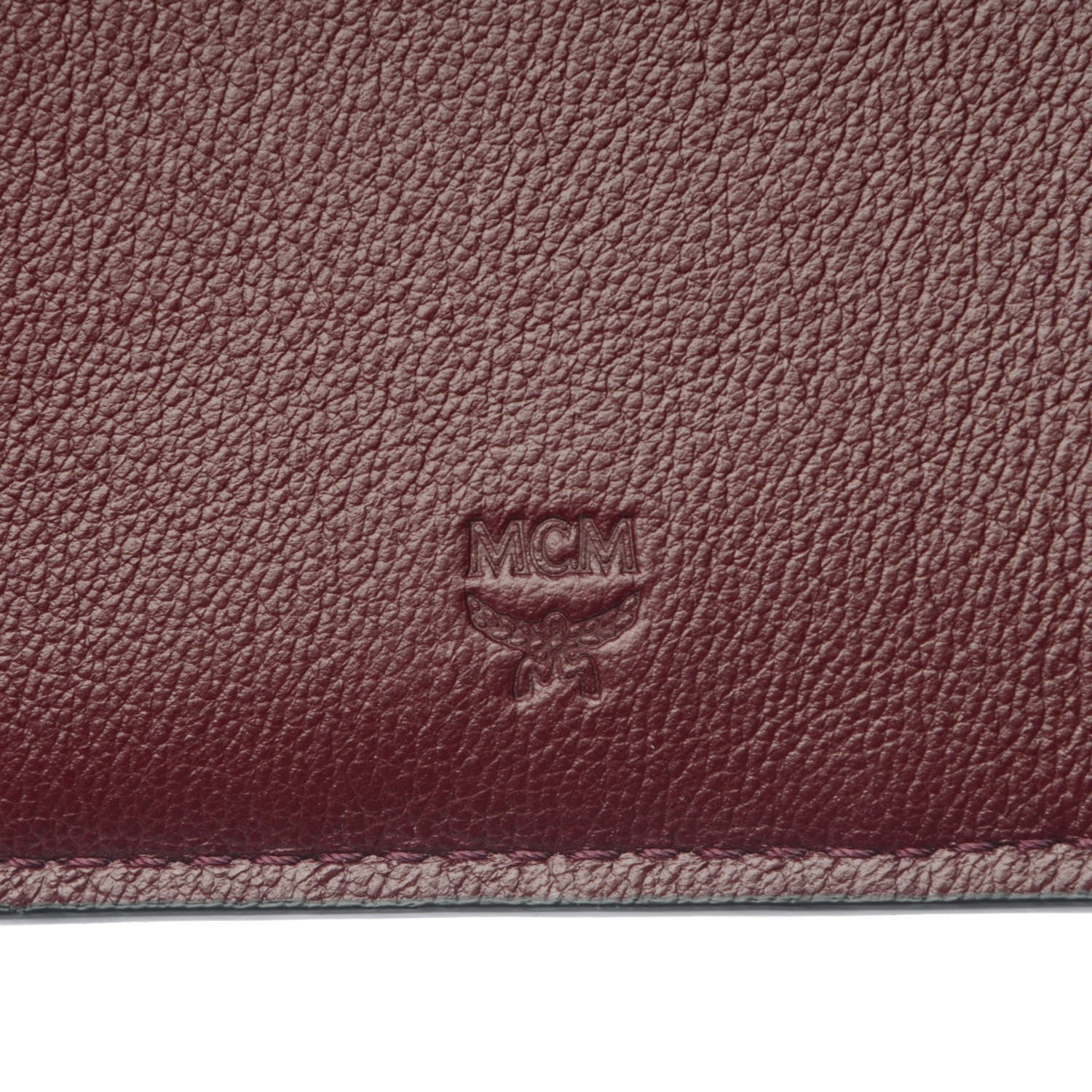 MCM Calfskin Signature Monogram Klara Two Fold Wallet Rustic Brown 7 of 9