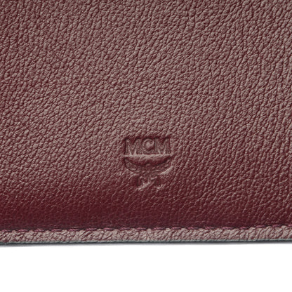 MCM Calfskin Signature Monogram Klara Two Fold Wallet Rustic Brown 7 of 9