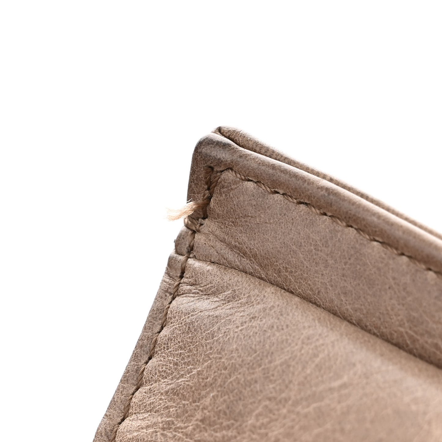 Calfskin Quilted Double Stitch Medium Boy Flap Brown