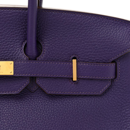 Hermes Taurillon Clemence Birkin 35 Iris 8 of 10
