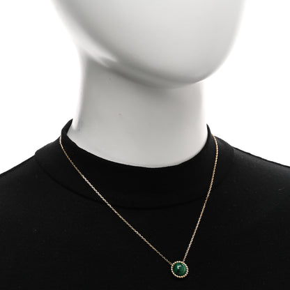 Van Cleef & Arpels 18K Yellow Gold Malachite Perlee Couleurs Pendant Necklace 2 of 5