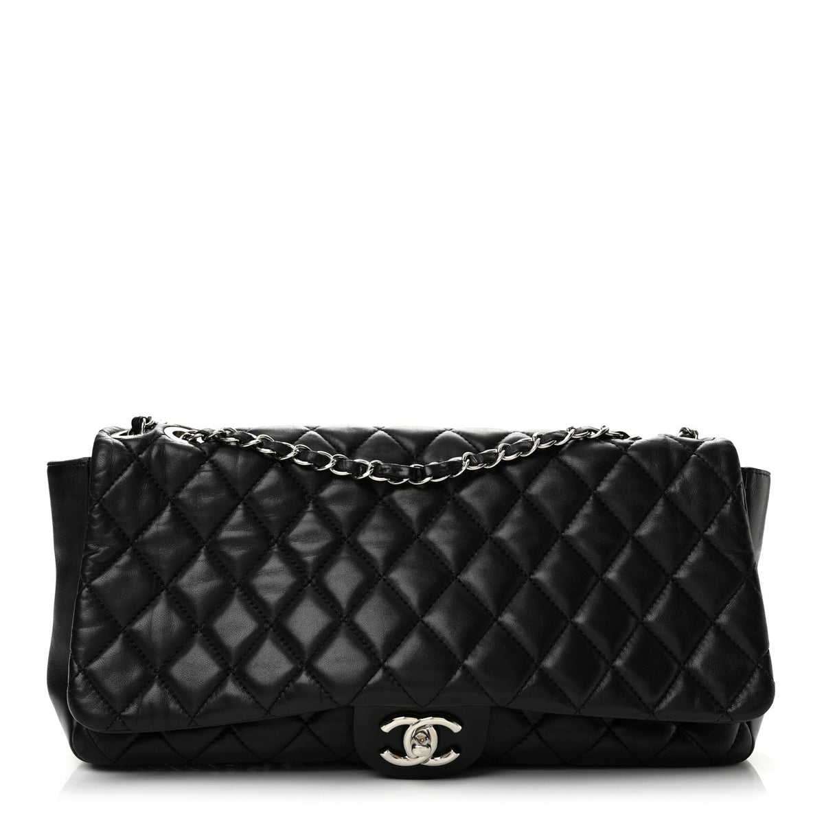 Chanel Lambskin Quilted Jumbo Coco Rain Flap Black 1 of 12