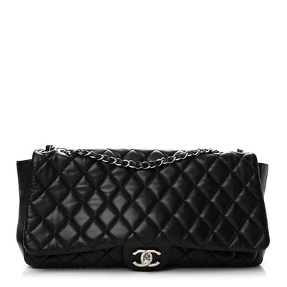 Chanel Lambskin Quilted Jumbo Coco Rain Flap Black 1 of 12