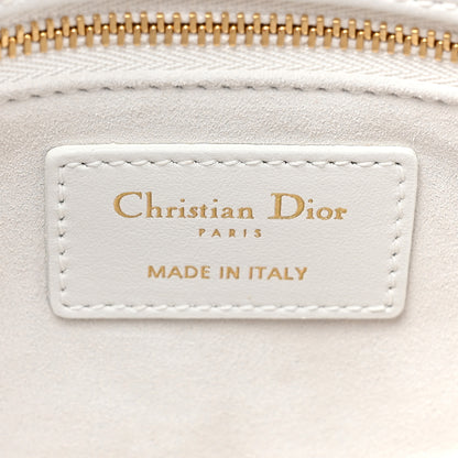 Christian Dior Calfskin Toile De Jouy Beaded Sequin Embroidered Small Mexico Lady Dior White Pastel Midnight Blue 6 of 9