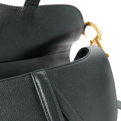 Christian Dior Grained Calfskin Saddle Bag With Strap Black 13 of 16