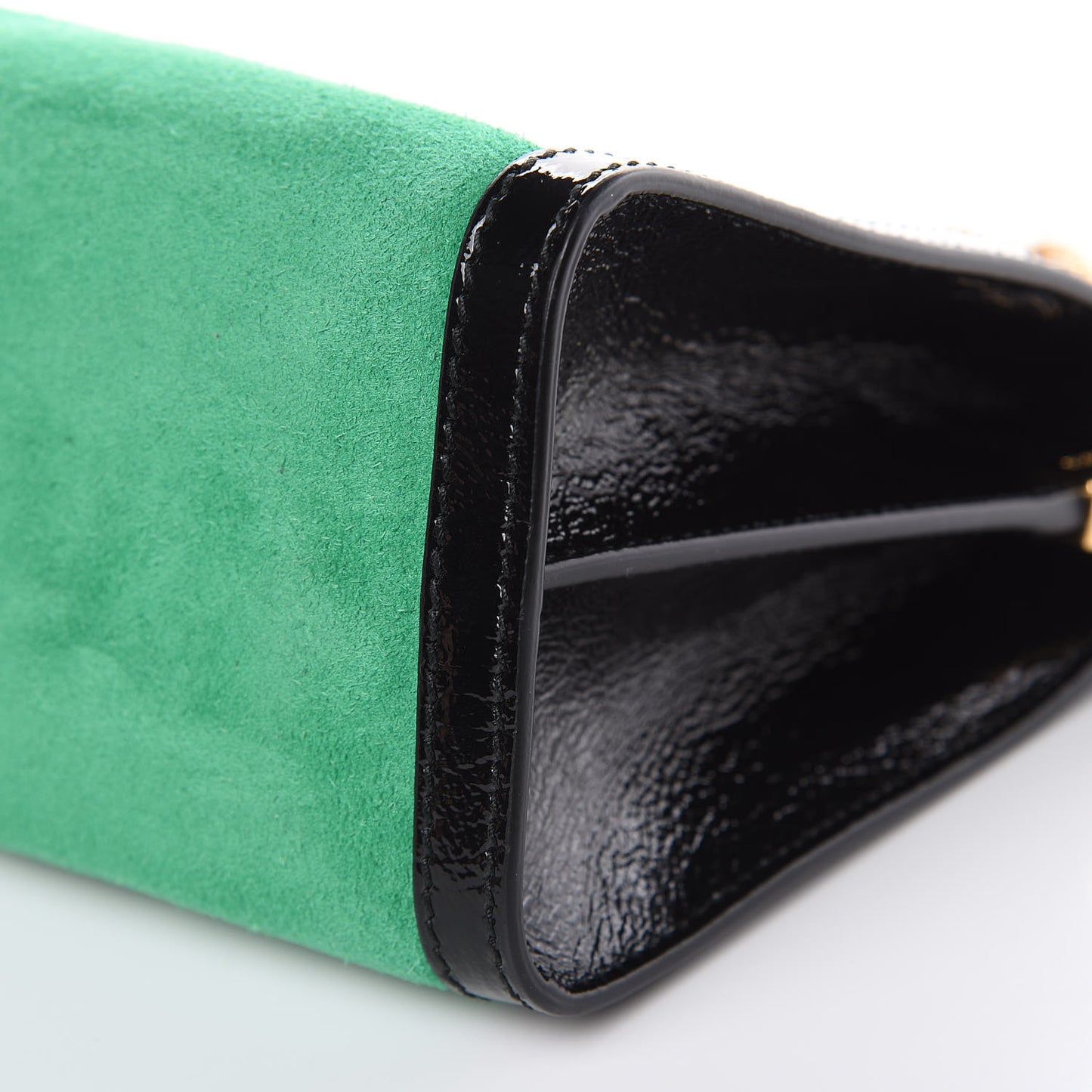 Suede Patent Web Medium Ophidia Chain Shoulder Bag New Shamarock Black