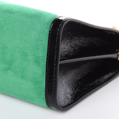 Gucci Suede Patent Web Medium Ophidia Chain Shoulder Bag New Shamarock Black 10 of 11