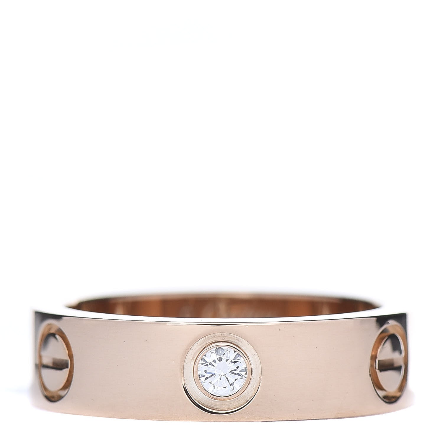 Cartier 18K Pink Gold 3 Diamond 5.5mm LOVE Ring 55 7.25 1 of 5