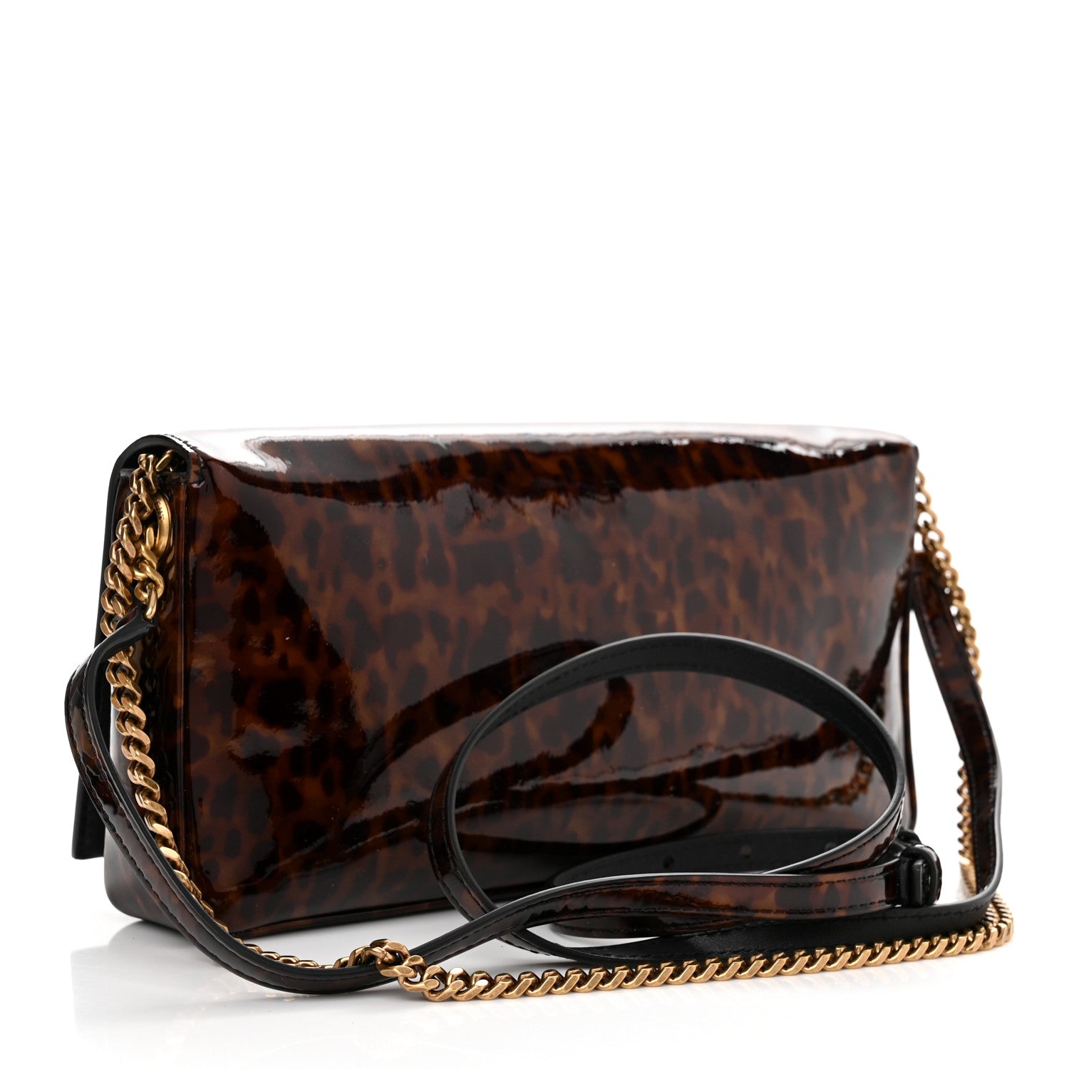 Saint Laurent Patent Monogram Tassel Kate 99 Tortoise 3 of 10